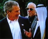 President Bush and King Abdullah at the April 2005 Crawford Summit