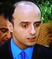 Adel al-Jubeir, foreign affairs advisor to King Abdullah talks with the press at the Western White House in Crawford, Texas, on April 25, 2005 (Televised Image)
