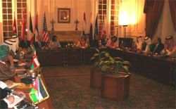 Secretary Rice attends meeting with Foreign Ministers from the Gulf Cooperation Council plus Jordan and Egypt -- the GCC+2. Secretary Rice is traveling to Saudi Arabia, Egypt, Israel and the Palestinian Territories, October 1-5, 2006. State Department photo by Josie Duckett