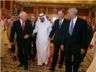 Vice President Dick Cheney walks with newly crowned King Abdullah, former President George H.W. Bush, and former Secretary of State Colin Powell during a retreat at King Abdullah's Farm in Riyadh, Saudi Arabia Friday, August 5, 2005, following the death of Abdullah's half-brother King Fahd who passed away August 1, 2005. White House photo by David Bohrer